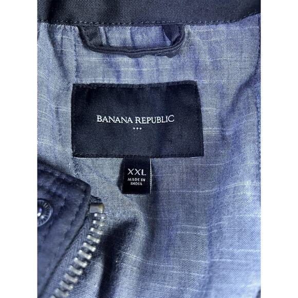 Banana Republic Jacket Mens 2XL Charcoal Hooded Utility Field Canvas Pockets - Picture 4 of 11